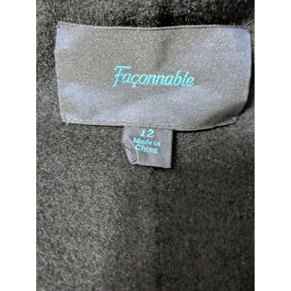 Faconnable Men's 12 Peacoat Jacket Double Breasted Brown Wool Blend Large - Picture 3 of 11